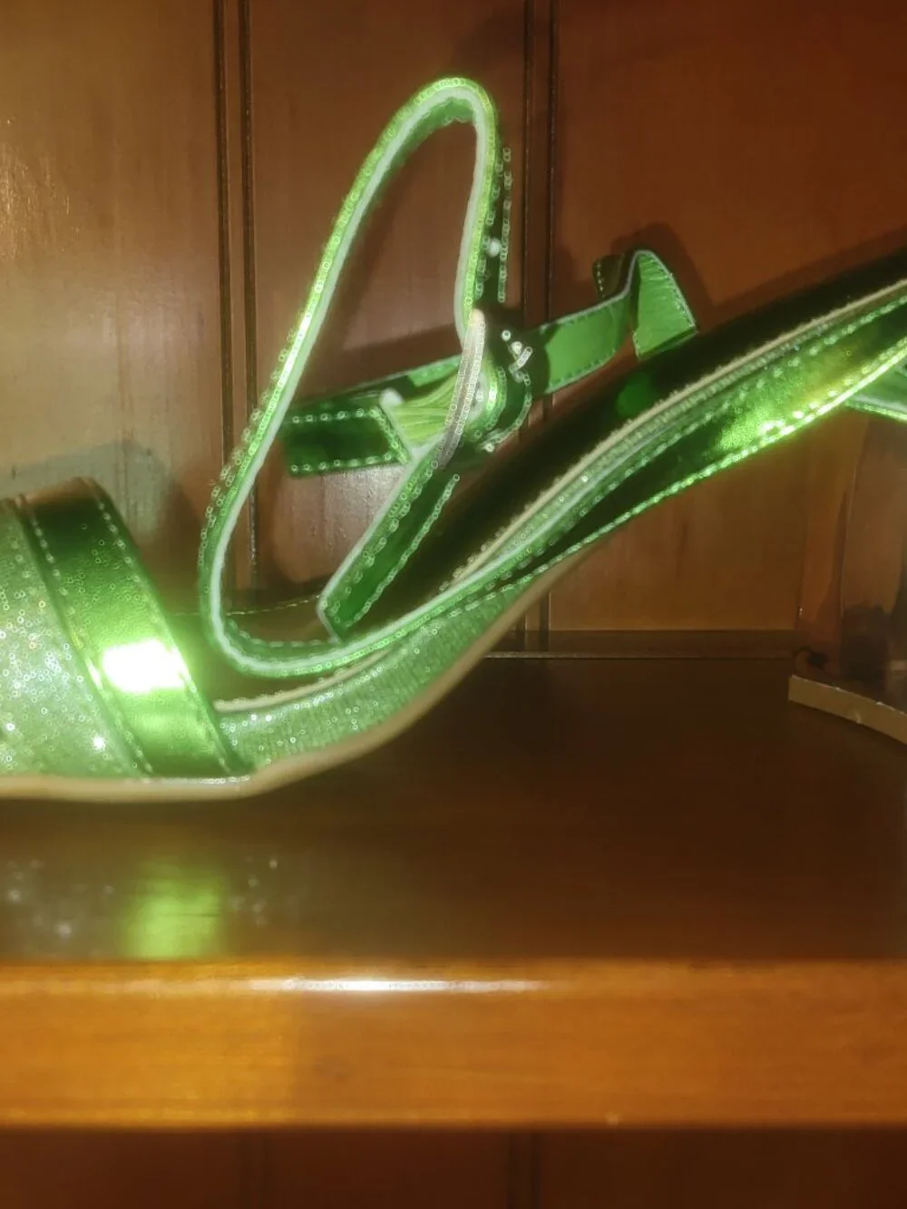 Green jeweled heels size 10 brand new